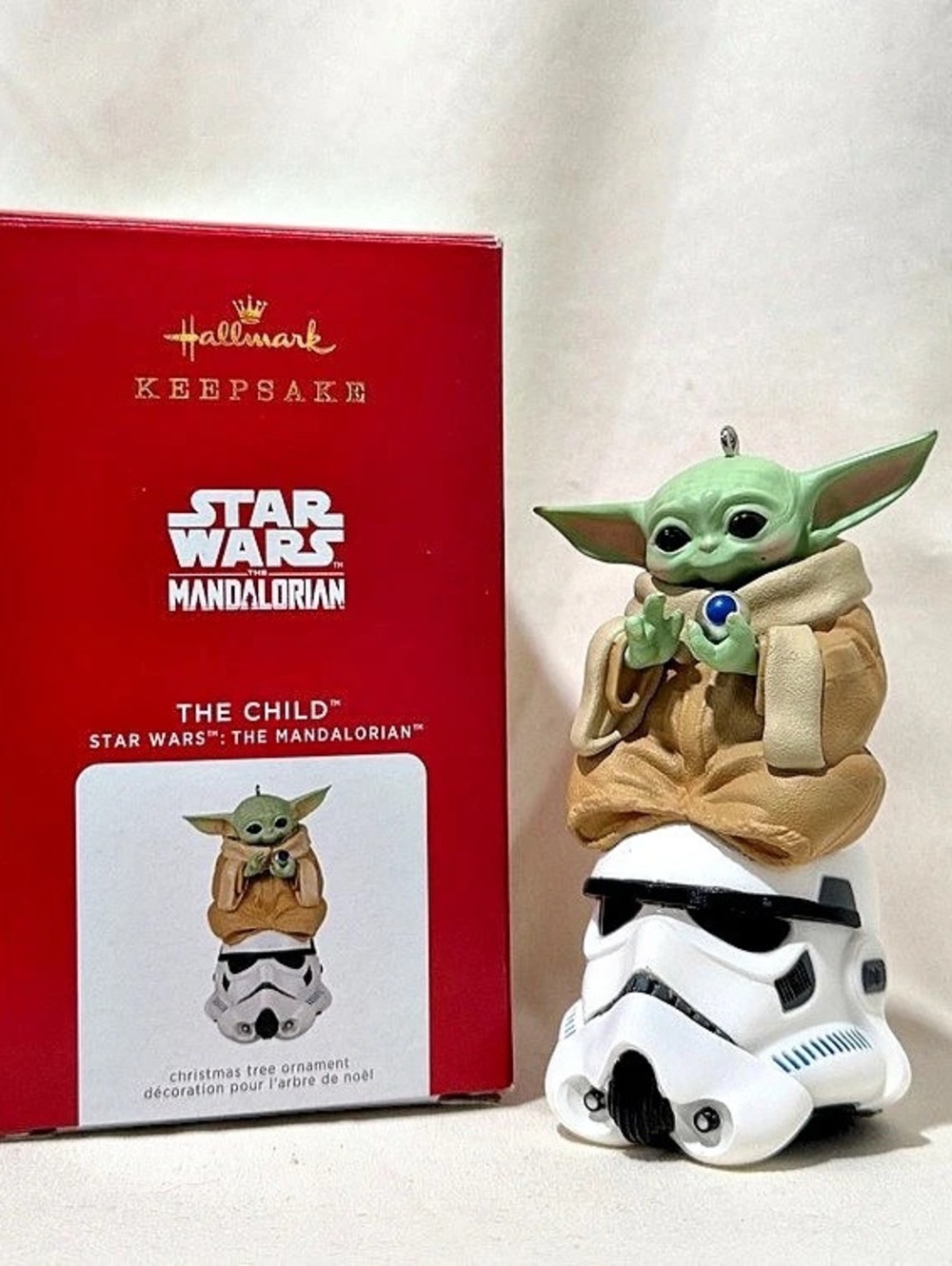 Hallmark Star Wars The Mandalorian The Child on Stormtrooper Helmet Keepsake